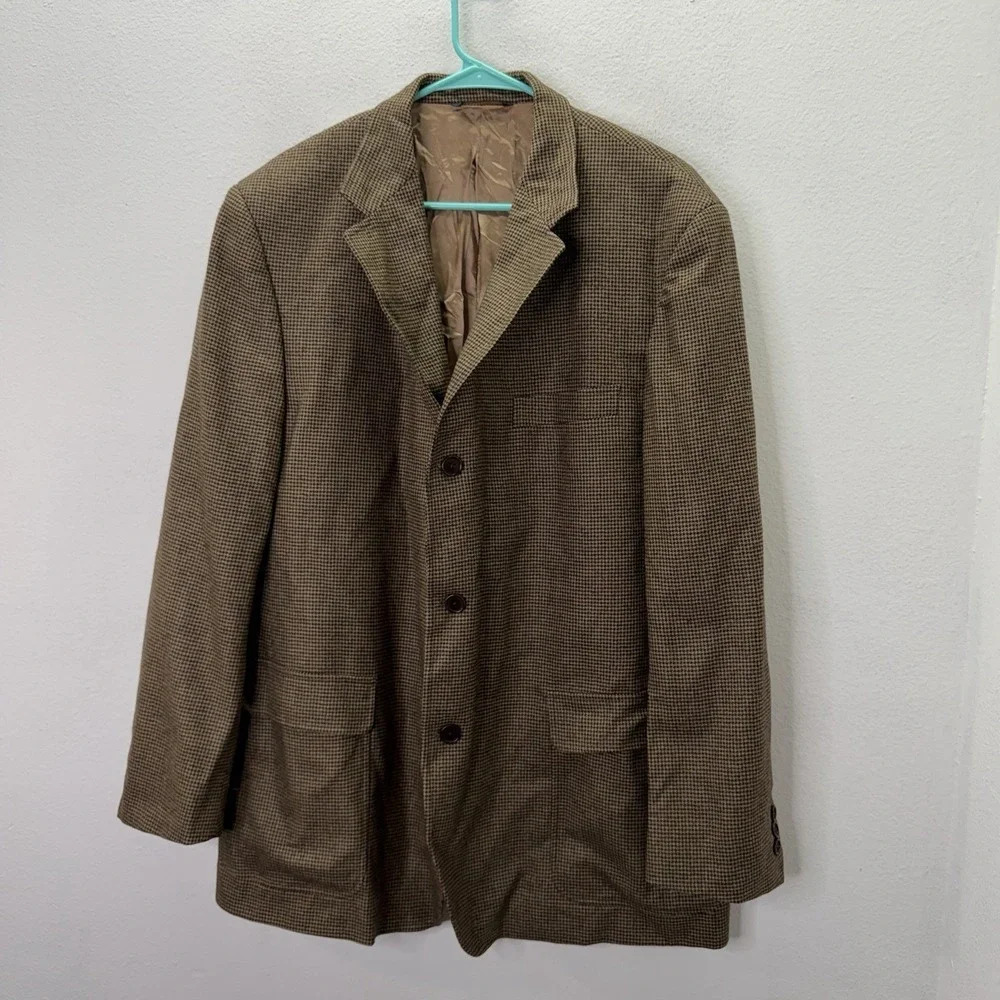 Brooks Brothers Loro Piana Blazer Men's 46R Houndstooth 3 Button Sport Jacket